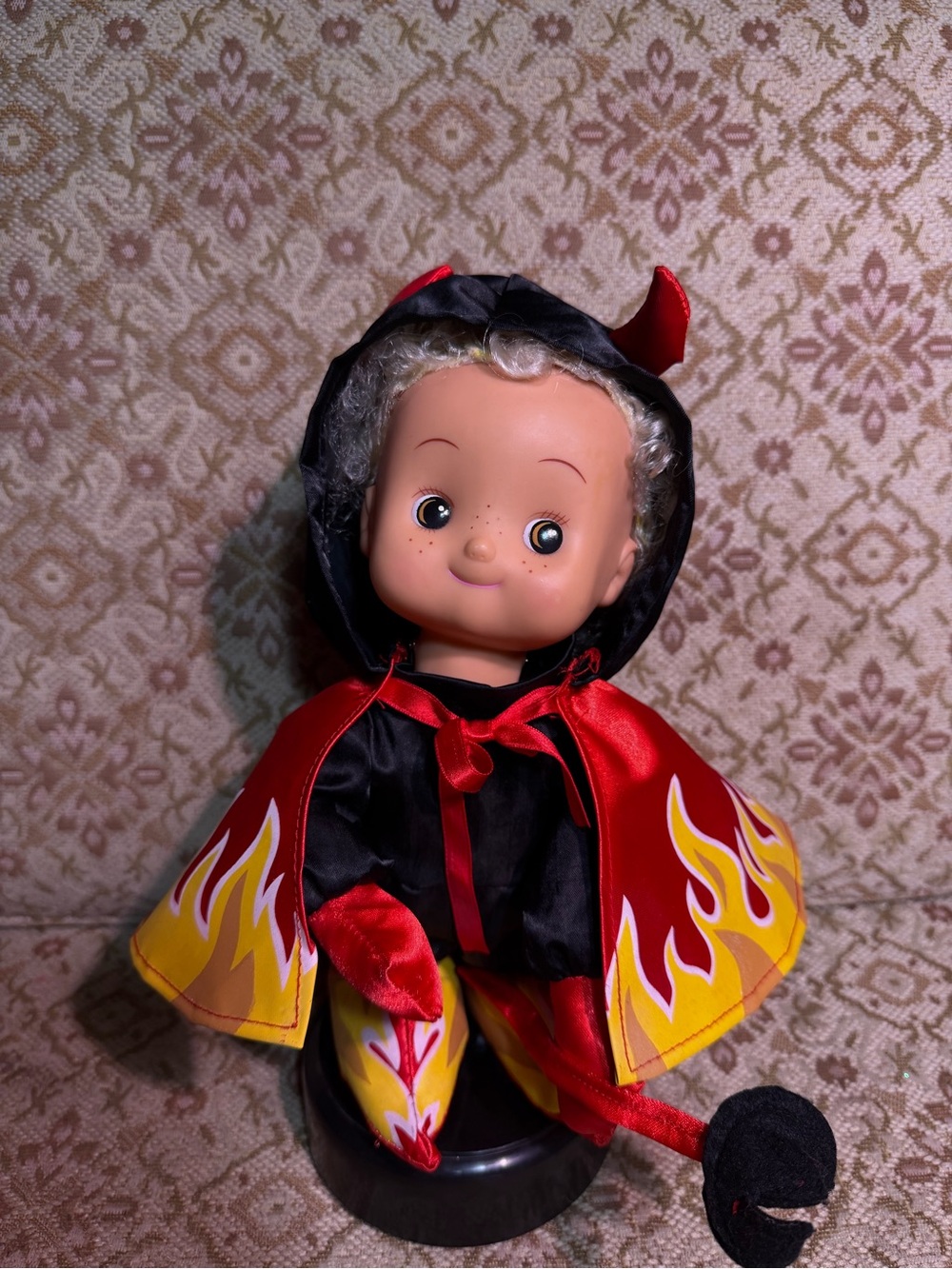 Vintage Padma Animated Halloween Devil Kid Doll Flame Dress Motionette Tested